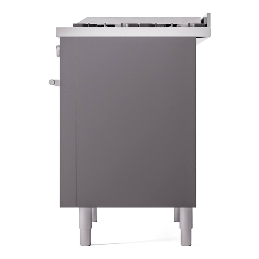 Alt View 10. ILVE - ILVE Professional Plus II Series 36 in. Dual Fuel Range with 6 Sealed Burners + Griddle (Natural Gas, Satin Trim) - Graphite Matte.
