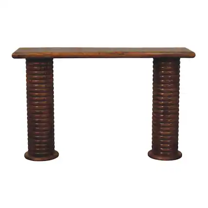 Front. Artisan Furniture - Artisan Furniture Solid WoodSculpted Leg Console - Brown.