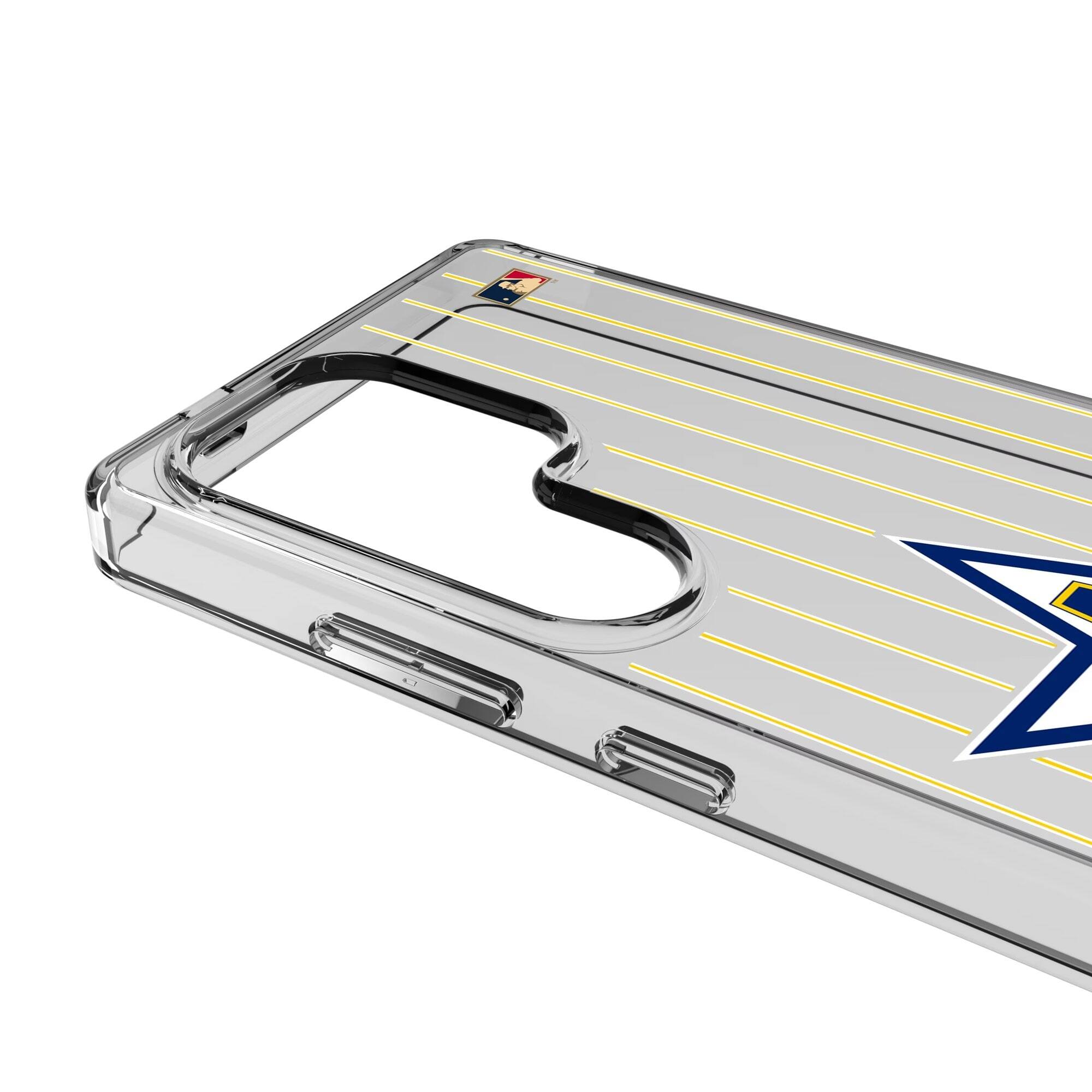 Alt View 2. Keyscaper - Seattle Mariners 1981-1986 Cooperstown Pinstripe Galaxy Clear Case - S25 Ultra - Multicolor.