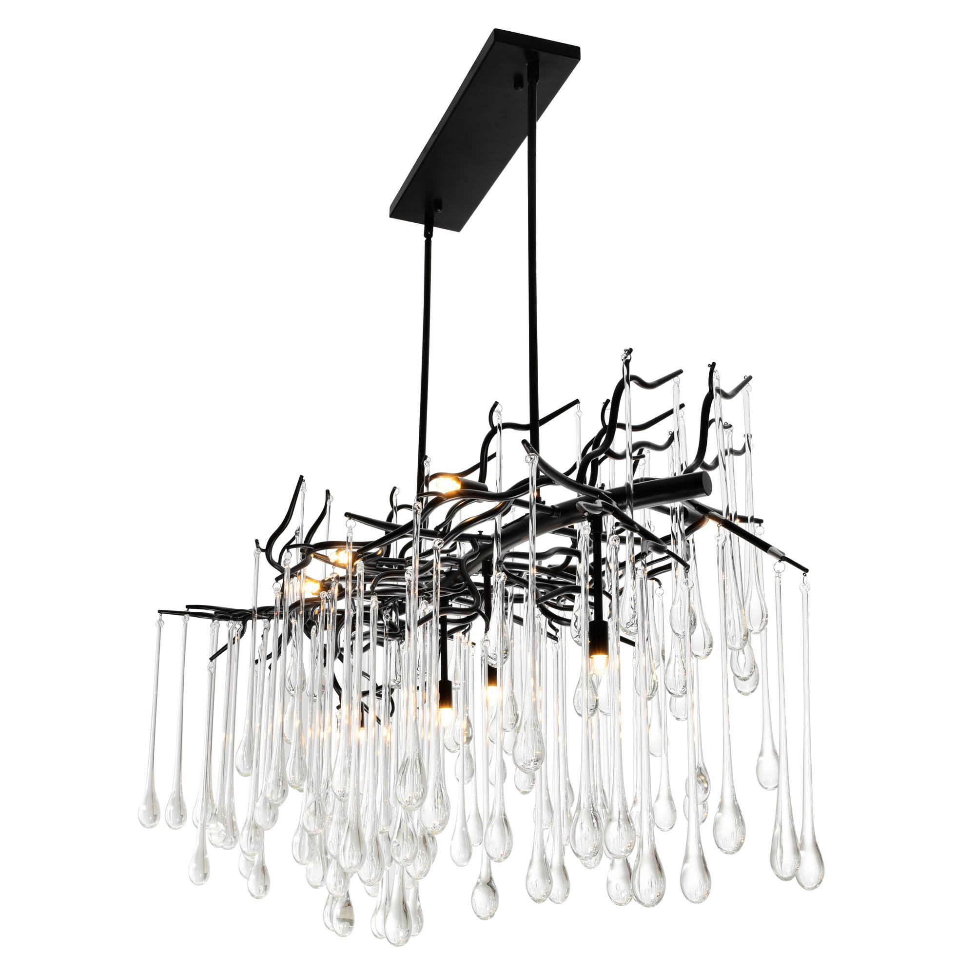 Back. CWI Lighting - Anita 10 Light Chandelier With Black Finish - Black.