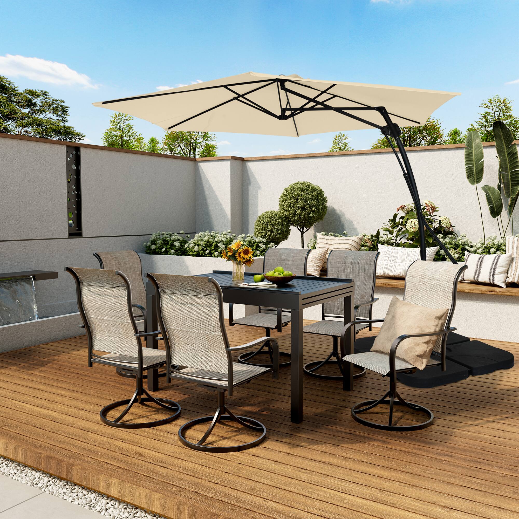 Alt View 2. Boyel Living - 10 Ft. Outdoor Patio Cantilever Umbrella with Stand.