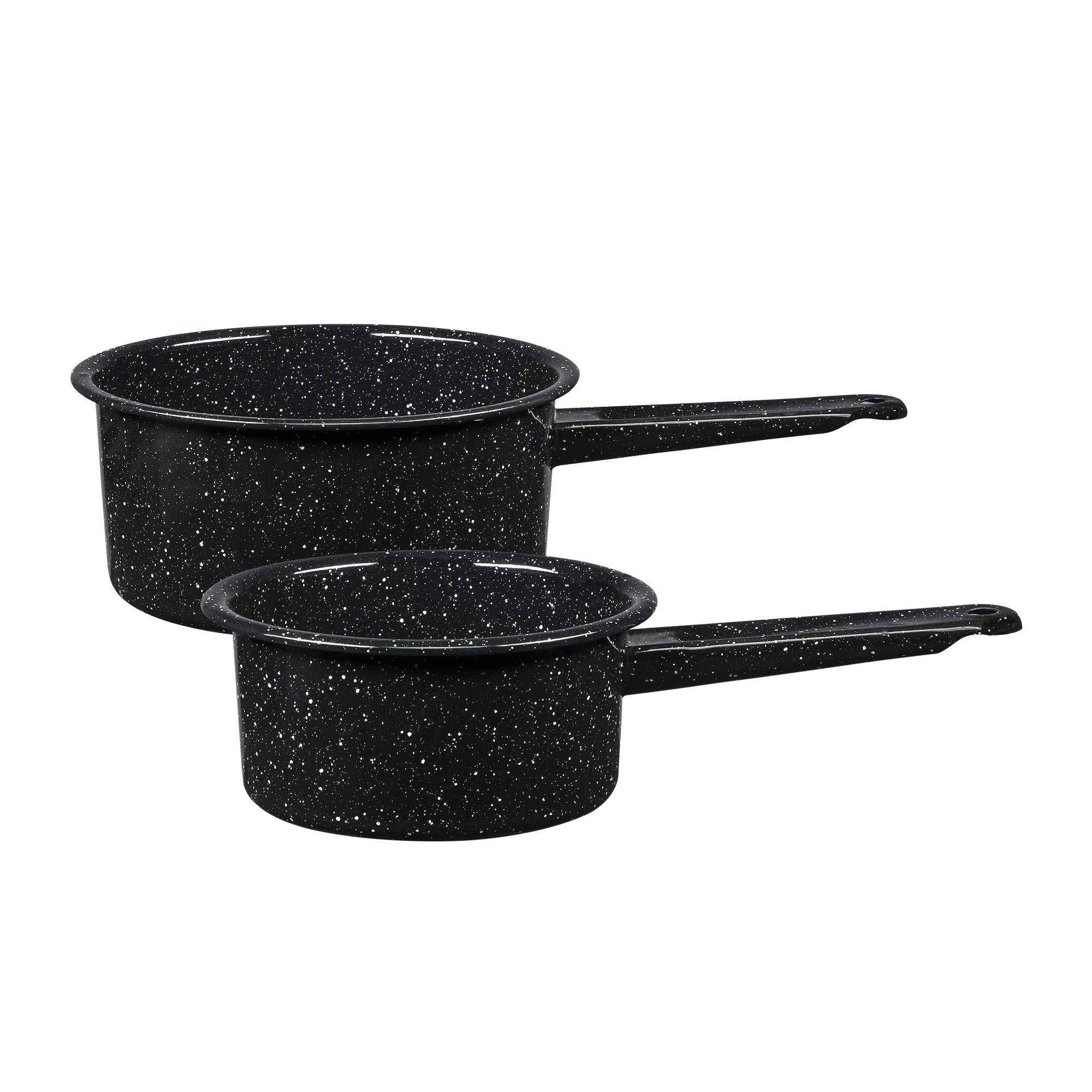 Granite Ware - Saucepan, 1 and 2 Qt, Set of 2 - Speckled Black