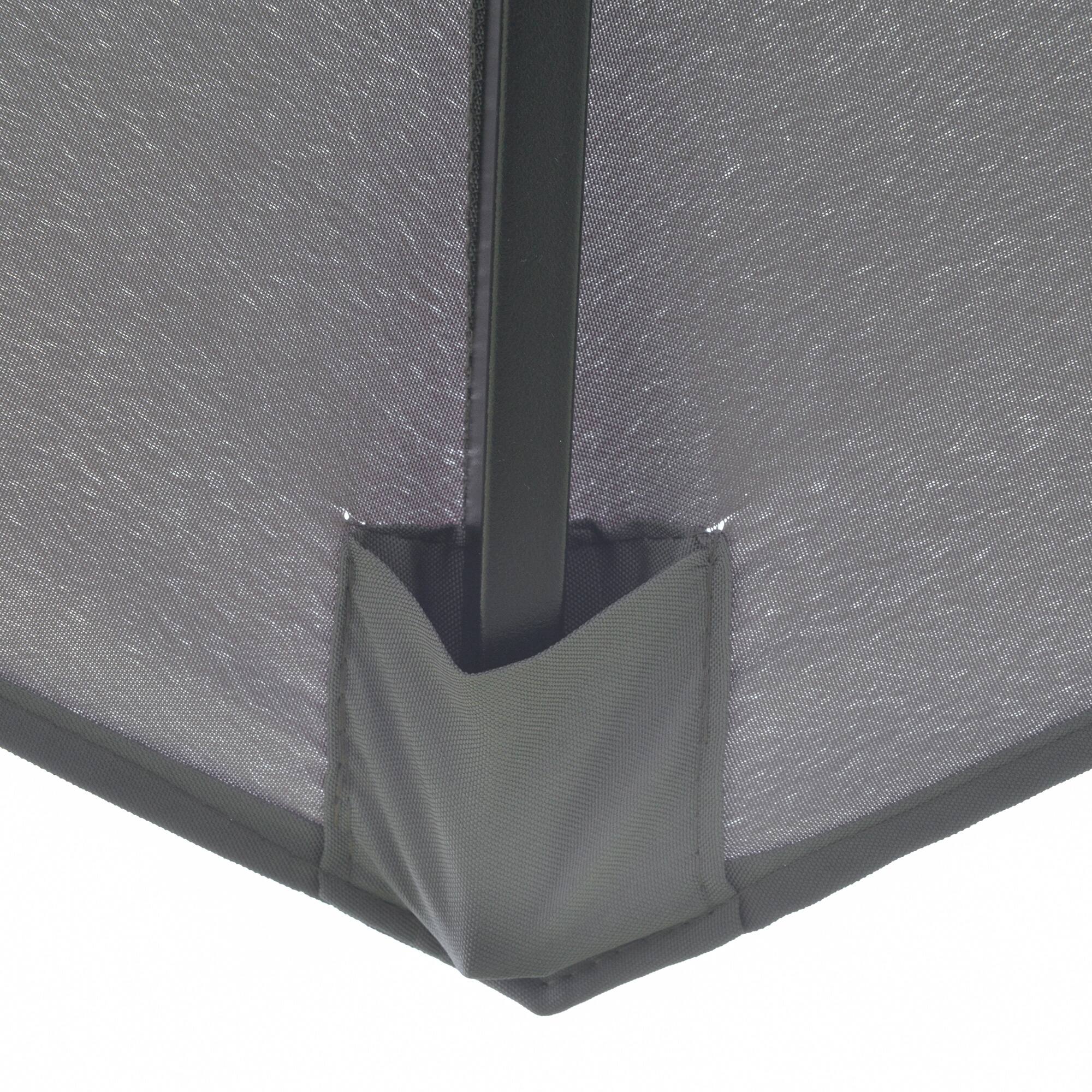 Alt View 8. Outsunny - 9' 3-Tier Patio Umbrella, Outdoor Market Umbrella with Crank and Push Button Tilt for Deck, Backyard and Lawn - Dark Grey.