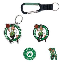 WinCraft - Boston Celtics 5-Pack Key Ring and Fridge Magnet Set - Multicolor