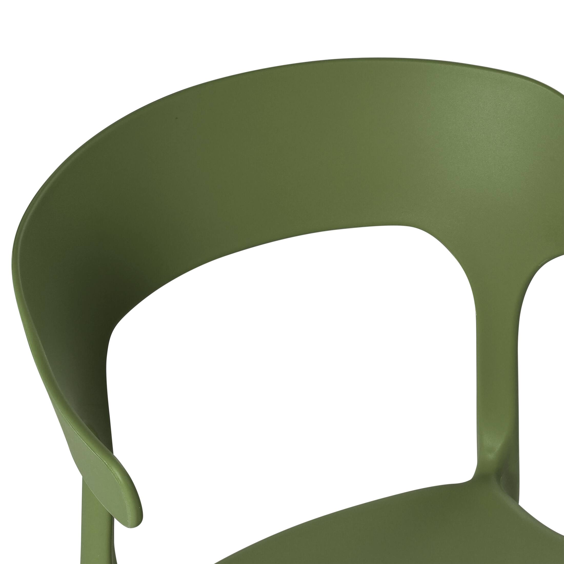 Alt View 6. WestinTrends - WestinTrends Playa 3-Piece Outdoor Metal Patio Dining Table Set With Stackable Modern Patio Side Chairs - Olive Green.