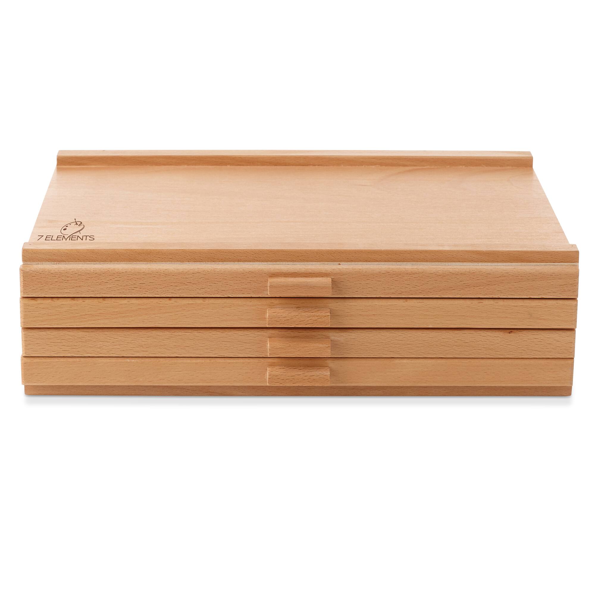 Alt View 3. 7 Elements - Multi Drawer Beechwood Artist Storage Supply Box - Natural.