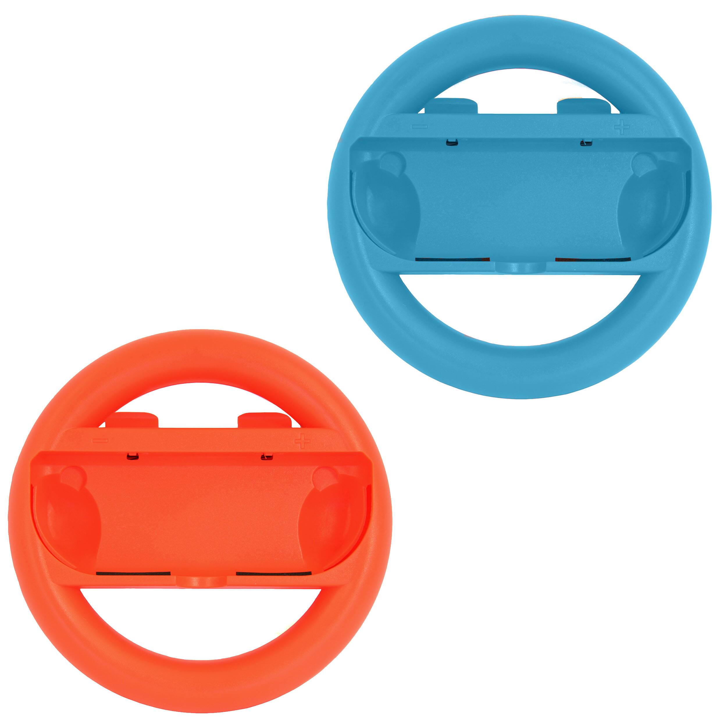 Front. Gamefitz - Nintendo Switch Steering Wheels in Red and Blue.