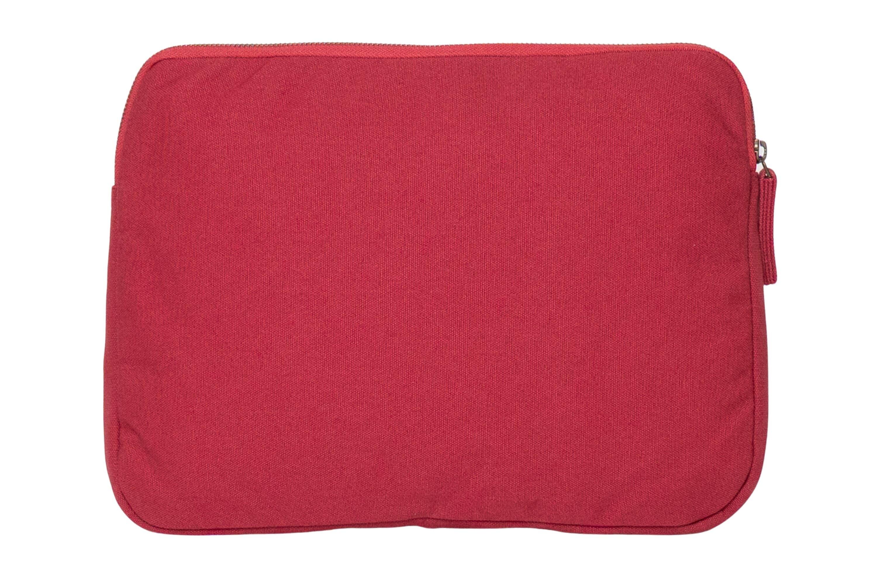 Back. Terra Thread - Organic Cotton Laptop Sleeve 13 inches - Ruby Red.