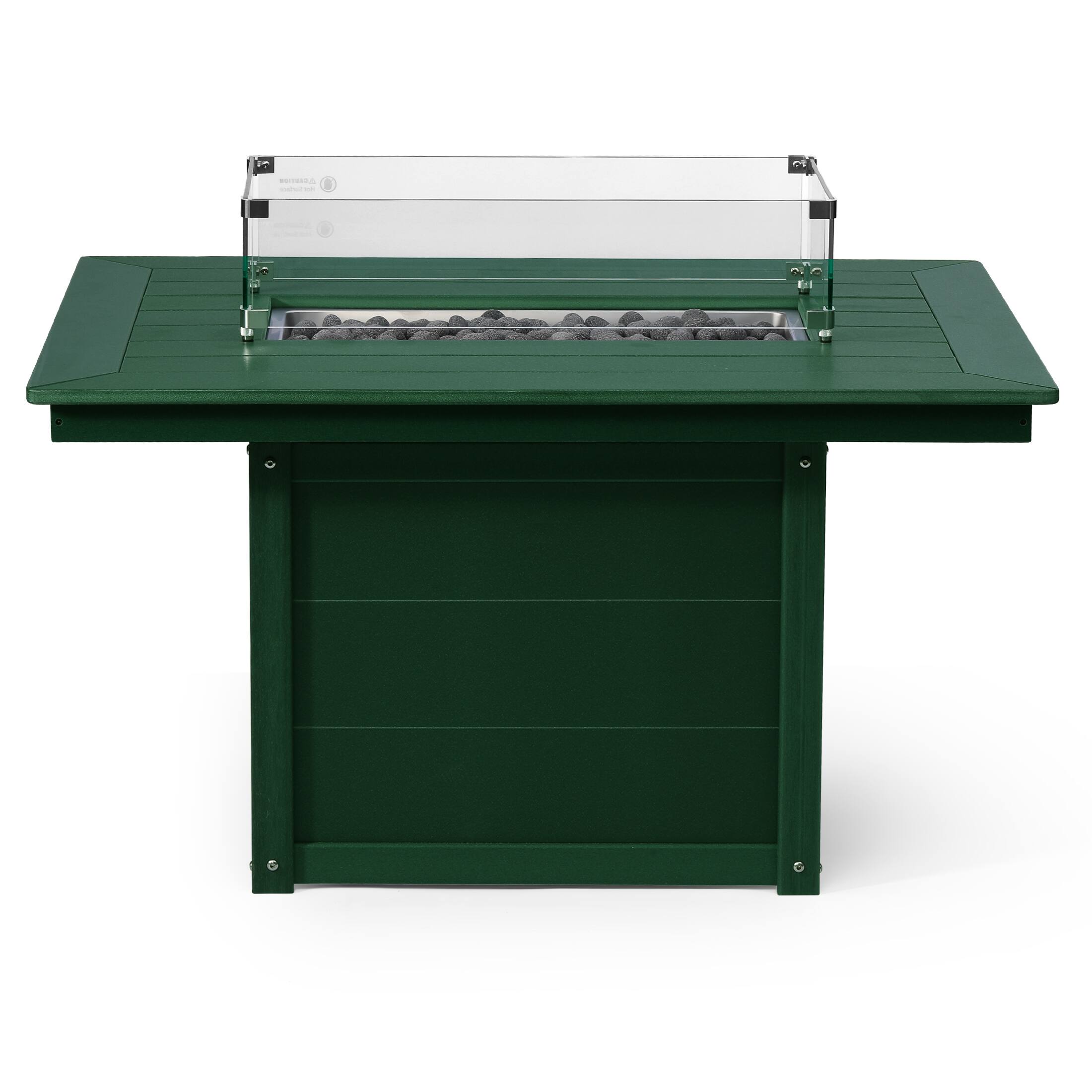 Back. WestinTrends - WestinTrends Helios 46" Modern Outdoor 55,000 BTU Patio Gas Propane Rectangle Deck Fire Pit Table - Dark Green.