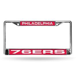 Rico Industries - Philadelphia 76ers NBA Chrome Metal Laser Cut License Plate Frame - Multi