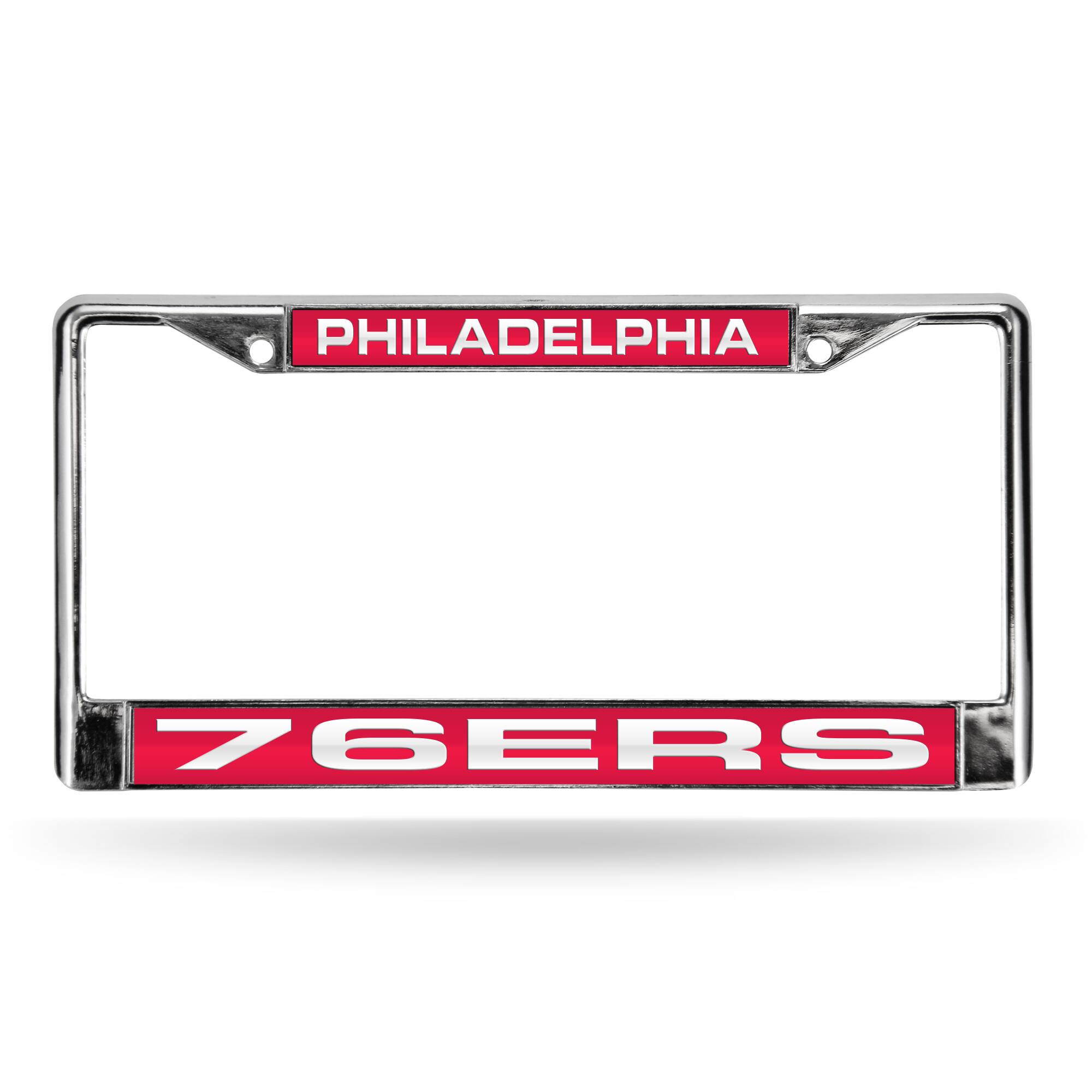 Philadelphia 76ers Chrome Metal License Plate Frame Holder