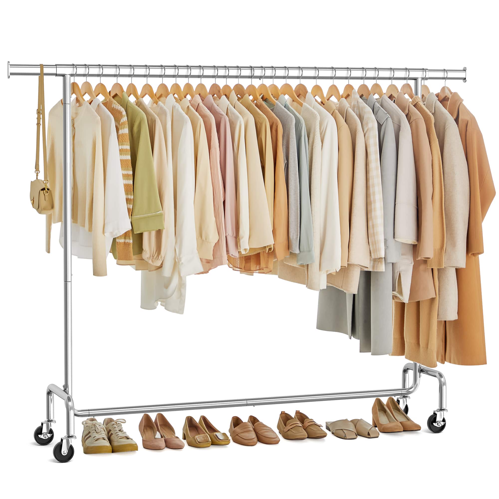 Songmics Home - Clothes Rack with Wheels, Heavy-Duty Garment Rack with Extendable Hanging Rod, 243 lb Load Capacity - Silver price history on PriceWatchPro