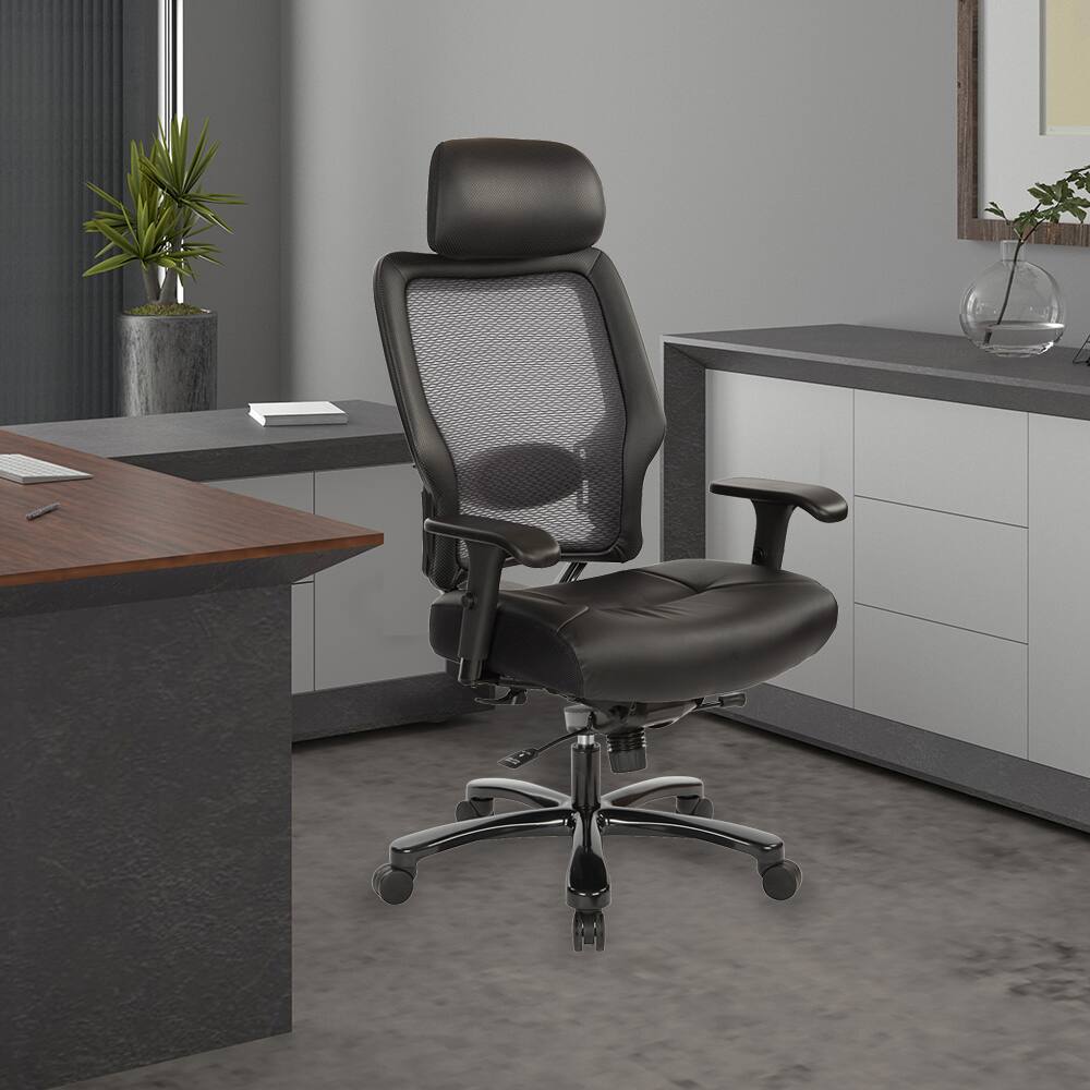 Alt View 3. Office Star Products - Executive Big and Tall Chair - Black.