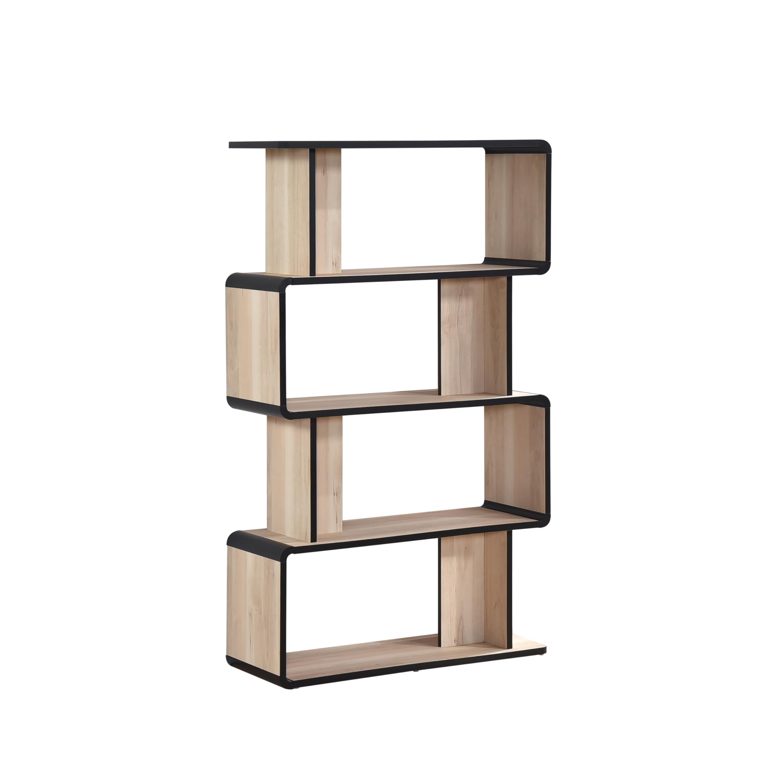 Kings Brand Furniture Nathan Modern Wooden Bookcase in Asymmetrical ...