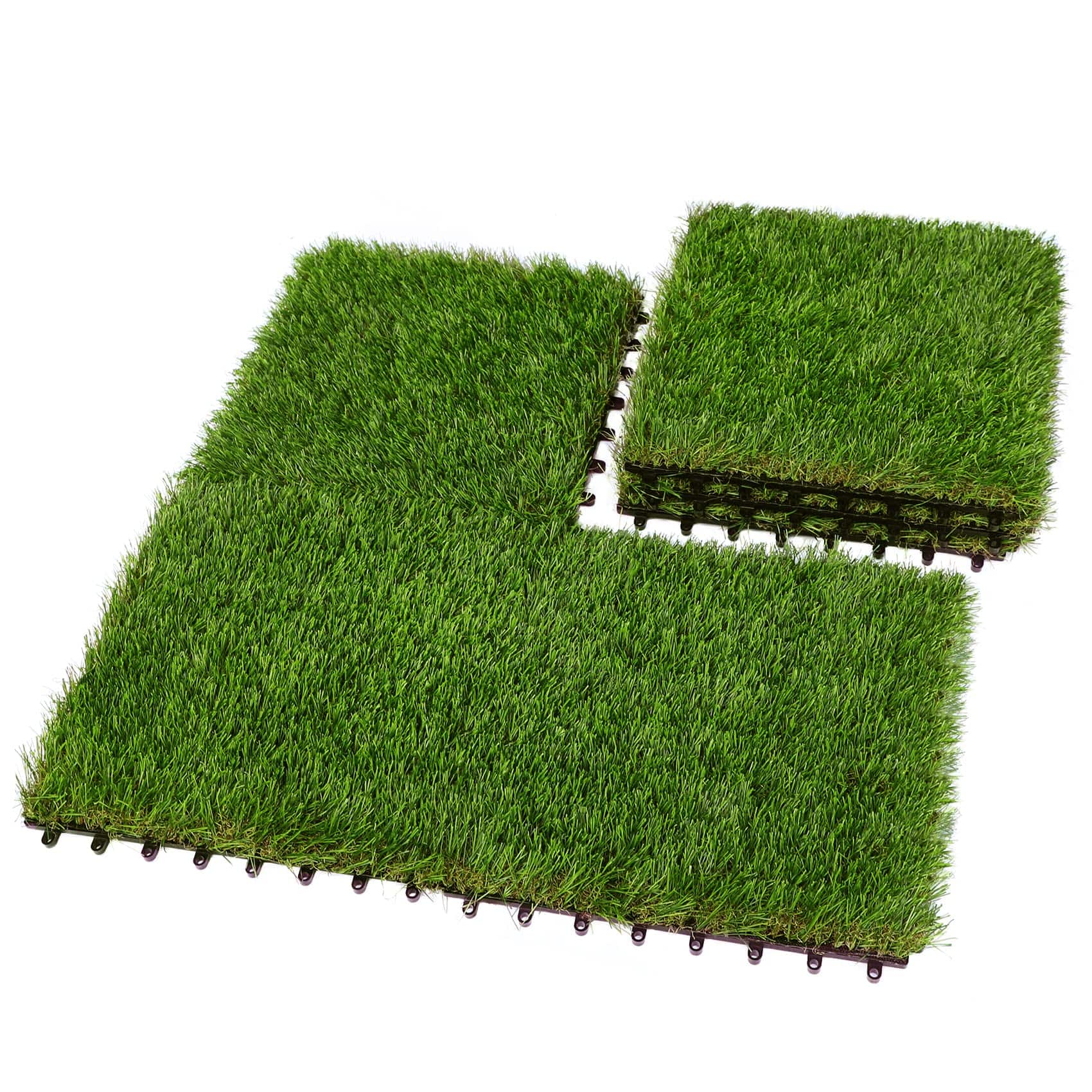 APRILSOUL - 54PCS 12x12in Interlocking Artificial Grass Tiles Indoor Outdoor Turf Flooring - Green