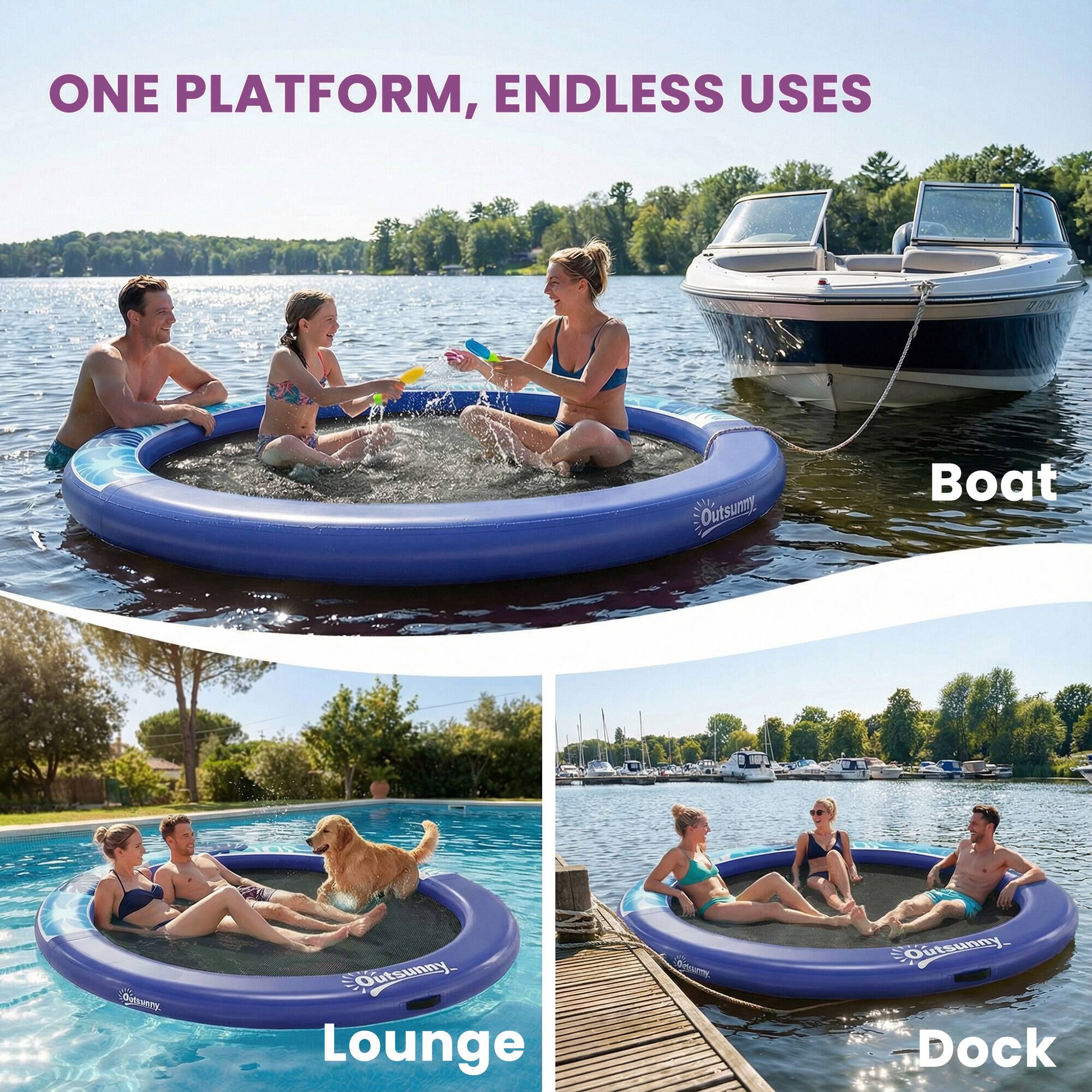 ONE PLATFORM, ENDLESS USES

Boat  
Lounge  
Dock