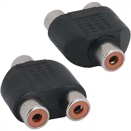 Sanoxy - (2-Pack) Mono Female to 2 RCA Mono Female Splitter Adapter - Black