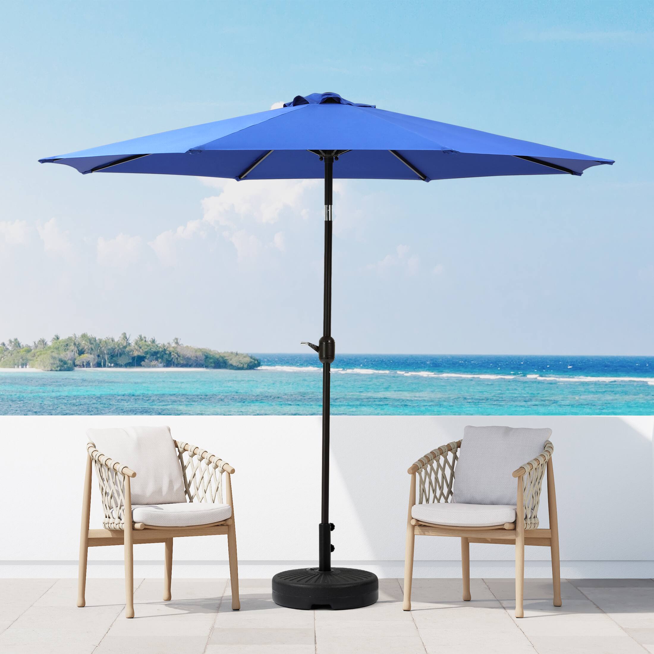 Angle. WestinTrends - WestinTrends Paolo 9 ft. Patio Table Umbrella with tilt and crank features - Royal Blue.