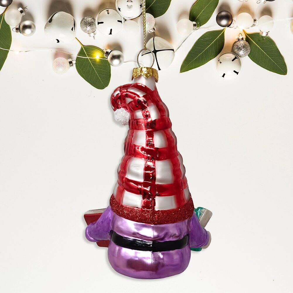 Back. OrnamentallyYou - Festive Teacher Glass Christmas Ornament - Multi-colored.