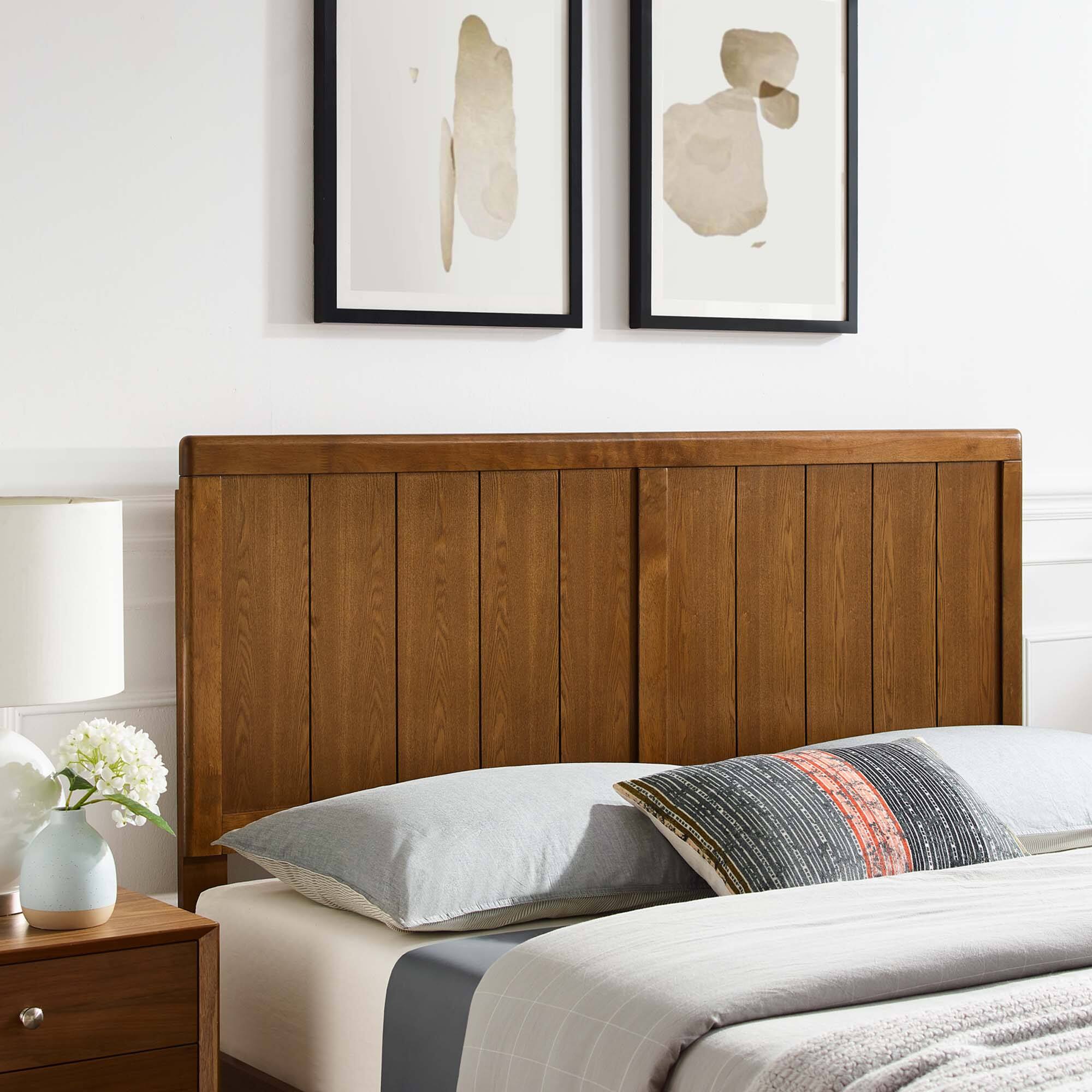 Alt View 1. Modway - Robbie Wood King Headboard by Modway - Brown.