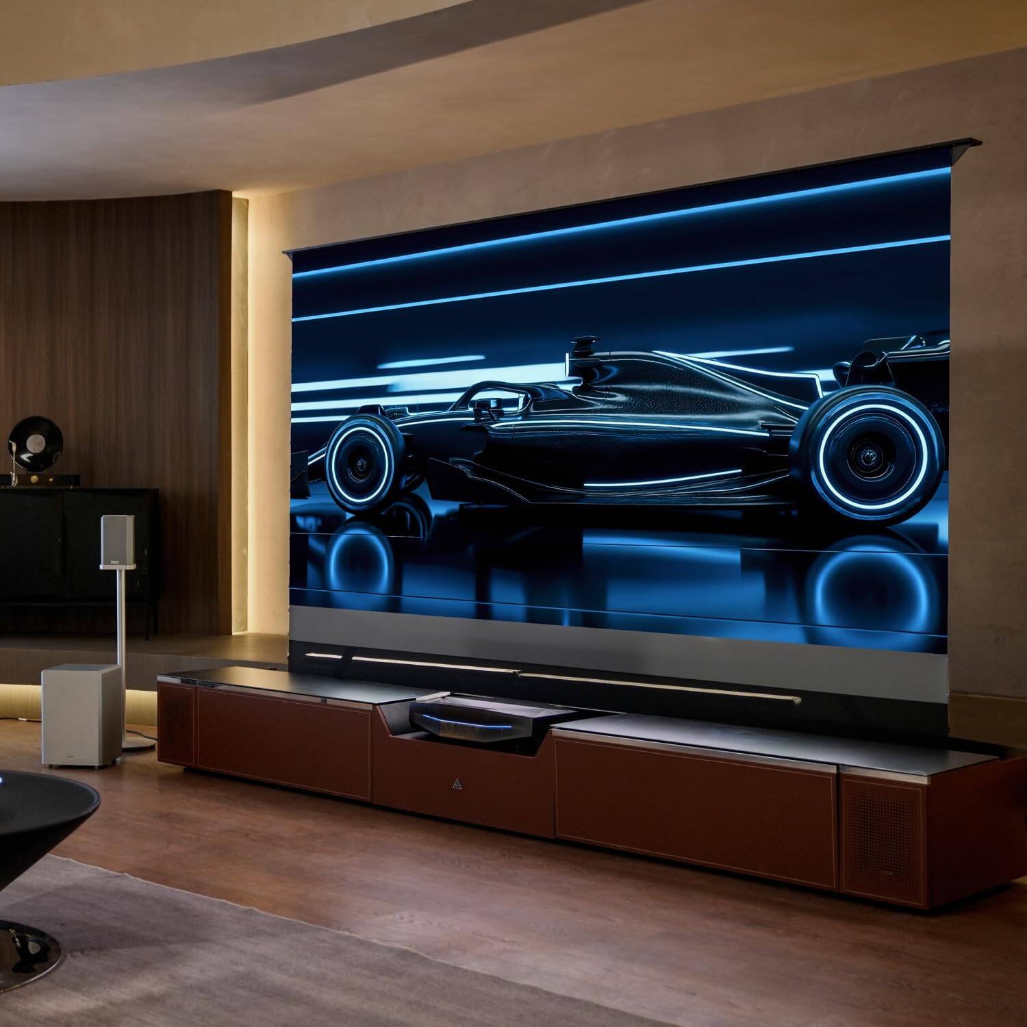 Alt View 8. AWOL Vision - VTVC-130-S 4K UHD Smart Triple Laser Vanish TV ， HDR10+, Dolby Vision - BLACK.