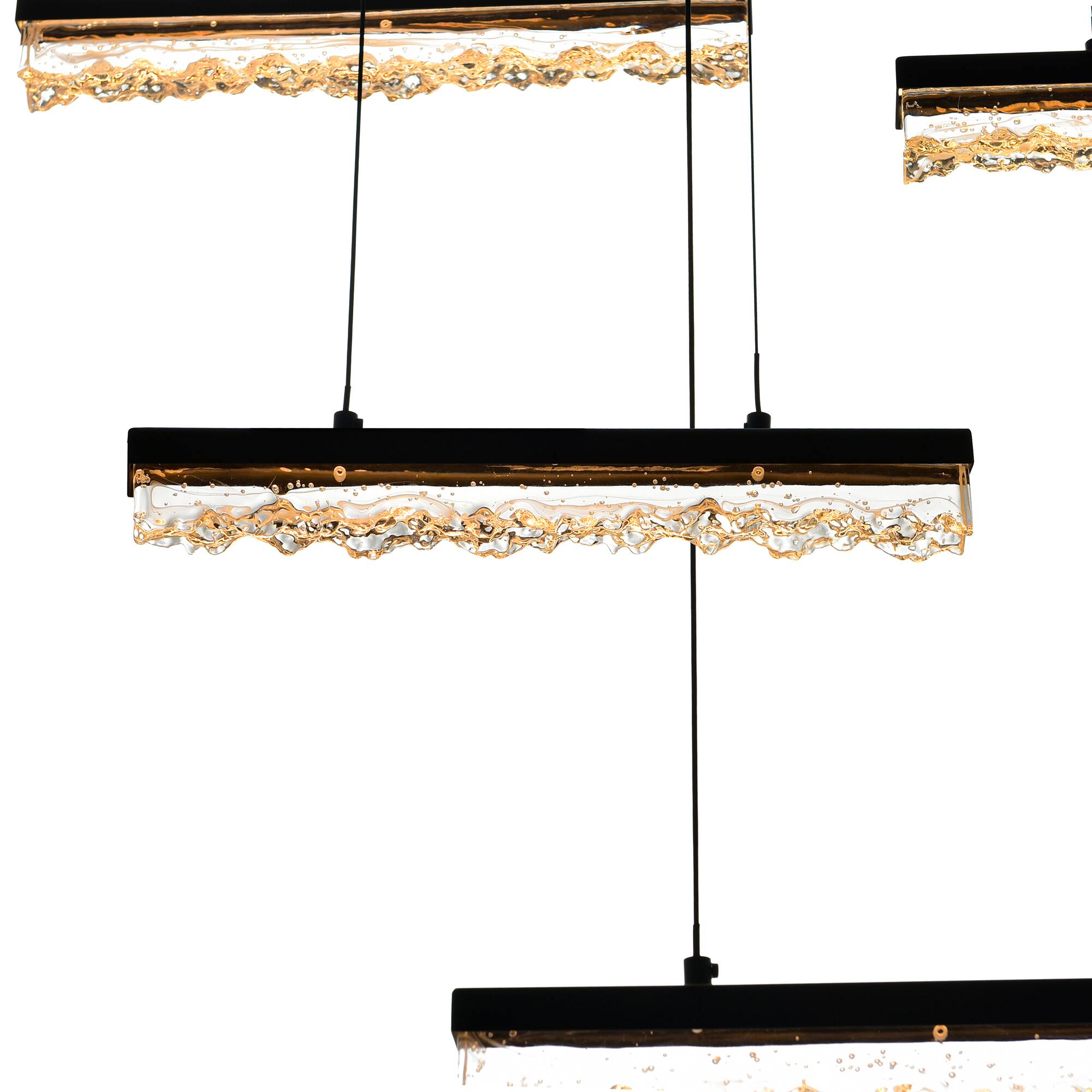 Alt View 1. CWI Lighting - Stagger Integrated LED Black Chandelier - Black.