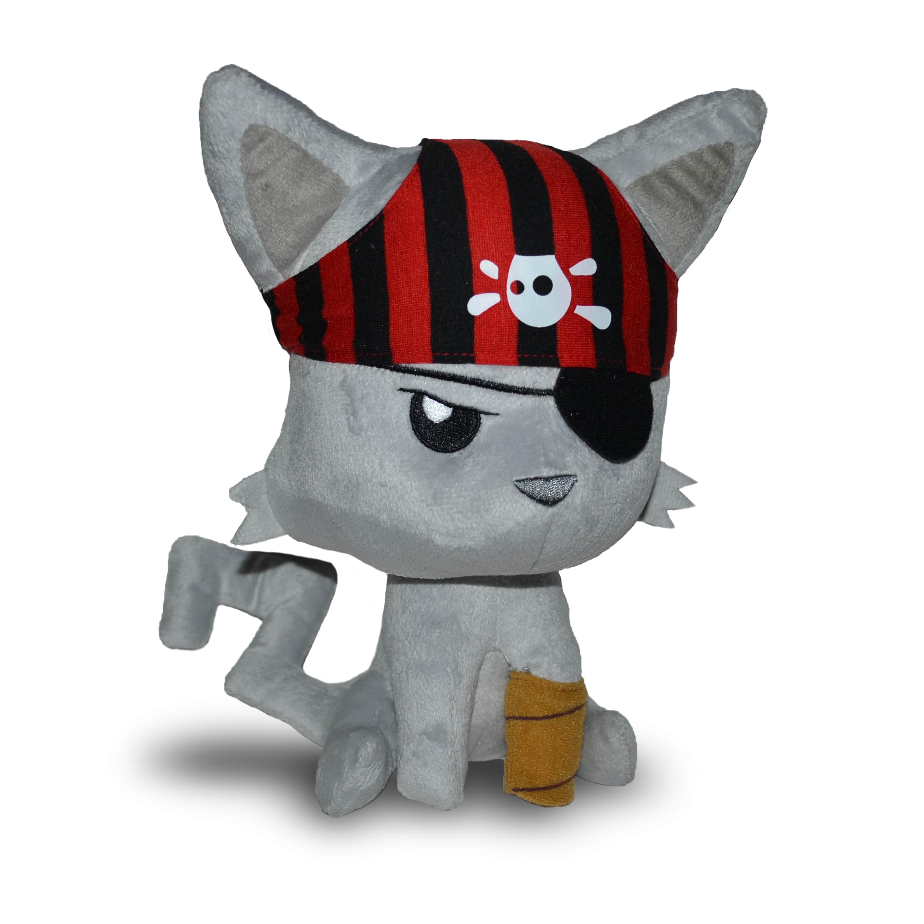 Alt View 10. Tentacle Kitty - Tentacle Kitty 8 Inch Plush Animal | Bad Hat Day Pirate Kitty - Grey.