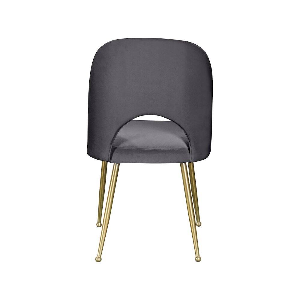 Alt View 1. Meridian Furniture - Logan Grey Velvet Dining Chair, Set of 2 - Grey.