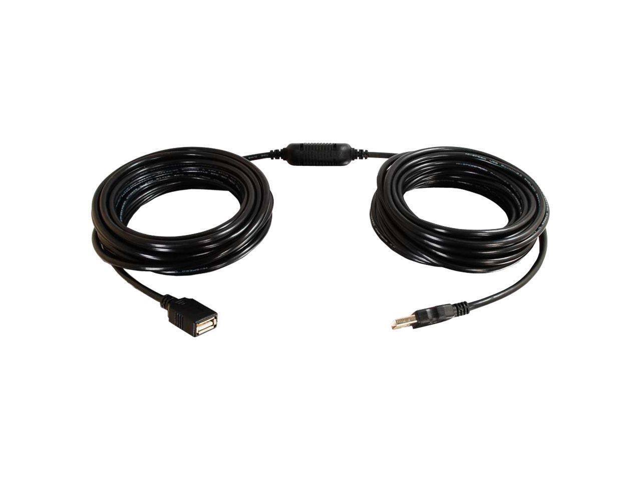 Alt View 2. Cables to Go - C2G 38988 USB 2.0 A Male to A Female Active Extension Cable with Center Booster (25 Ft, 7.62 M) - Black.