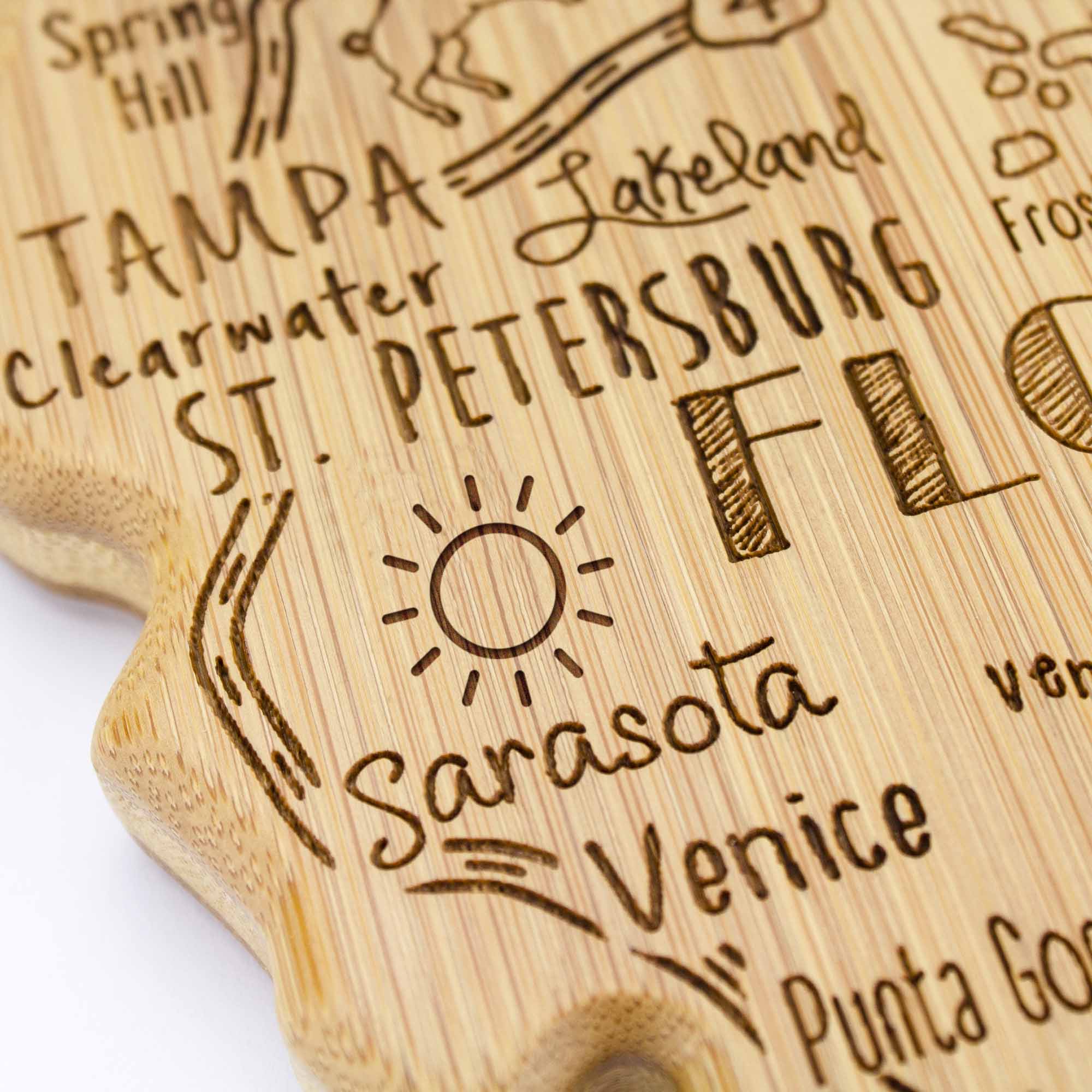Spring Hill  
Lakeland  
Tampa  
Clearwater  
St. Petersburg  
Sarasota  
Venice  
Punta Gorda  

Florida