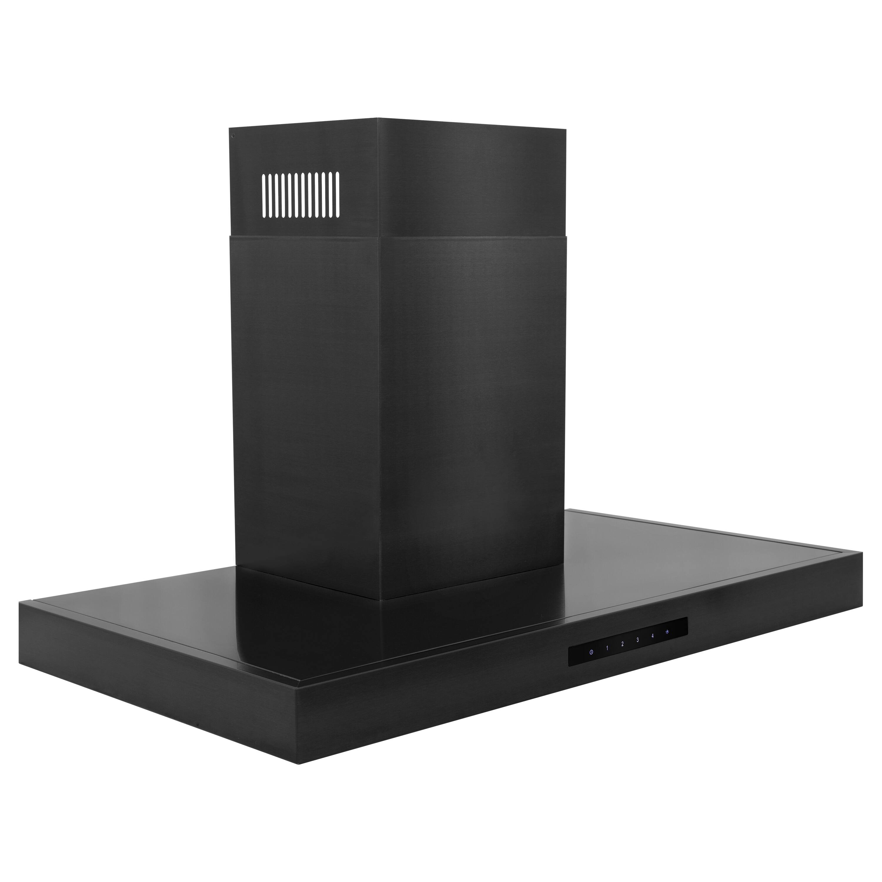 Angle. ZLINE - 30" Externally Vented Range Hood - Black stainless steel.