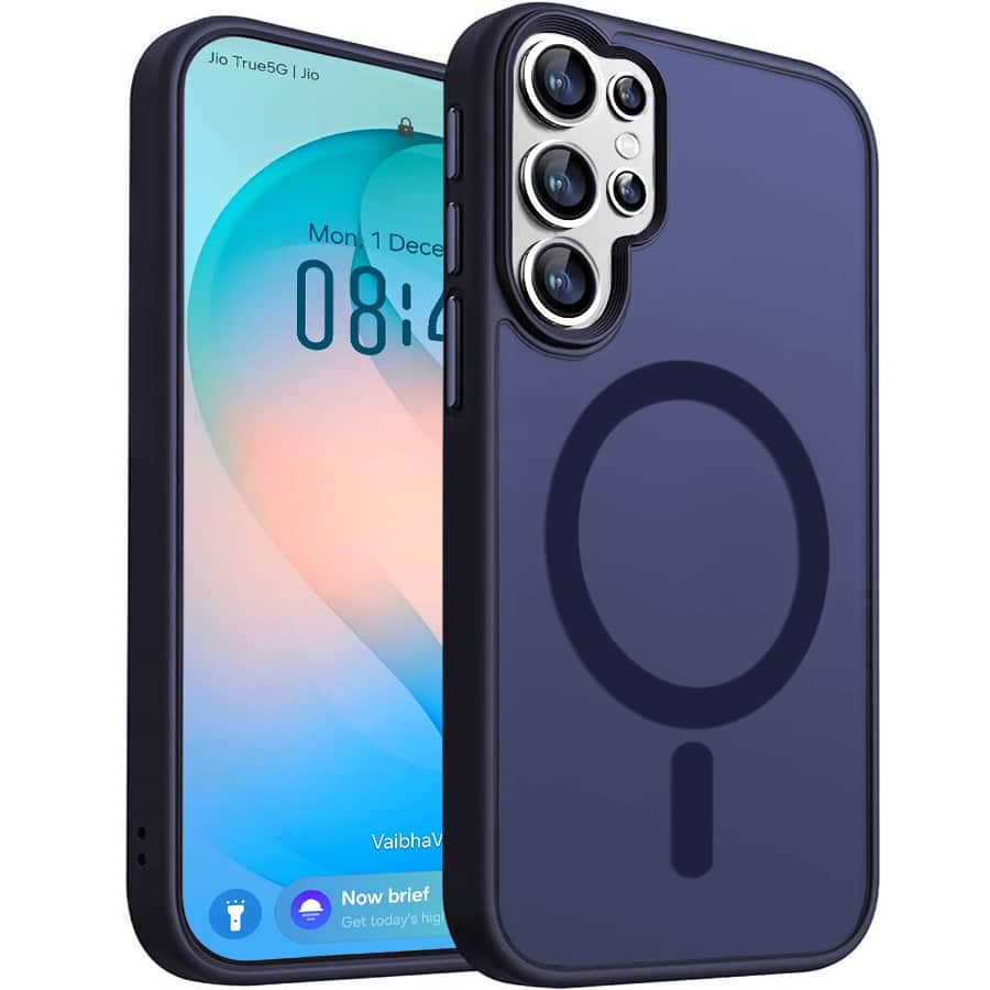 Entronix - Electronic Arts - [Magnetic] Case Compatible with Galaxy S26 Ultra - Translucent Frosted Matte - Navy