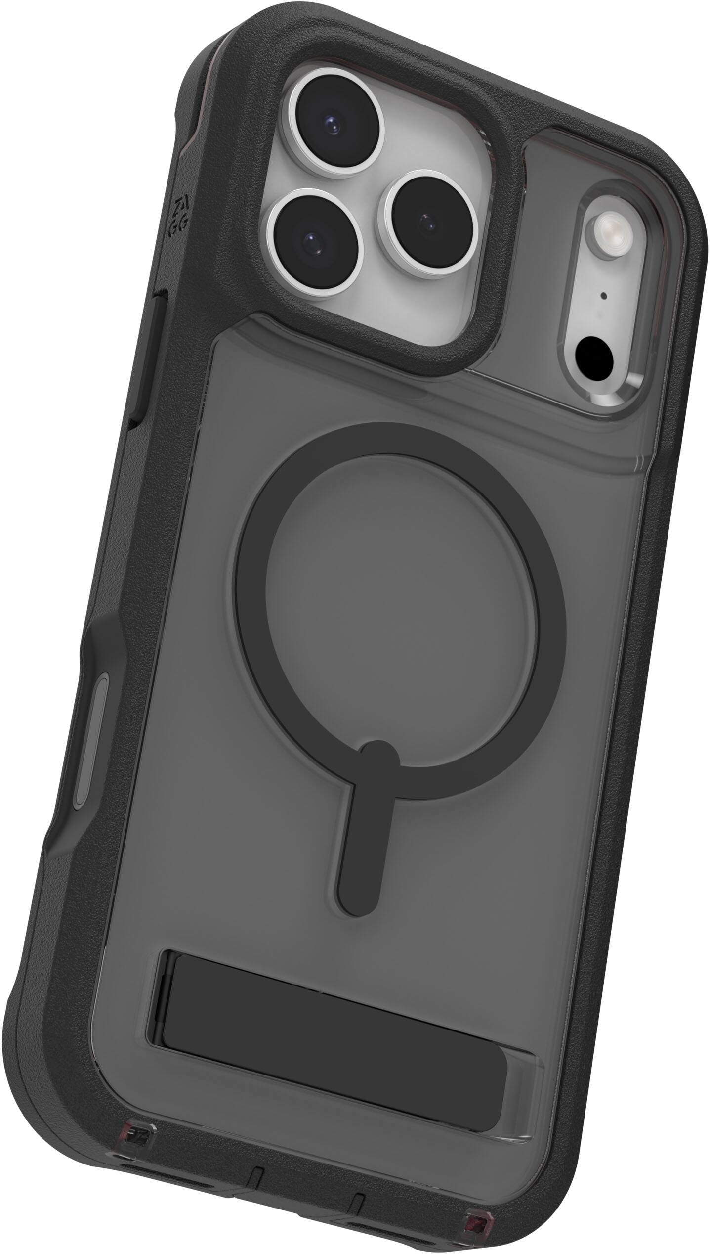 Alt View 16. ZAGG - Rainier Snap with Kickstand for Apple iPhone 17 Pro Max - Smoke Black.