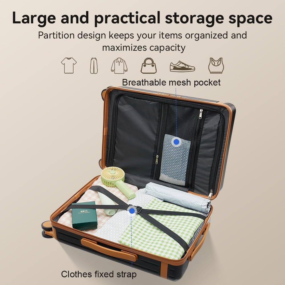 Large and practical storage space  
Partition design keeps your items organized and maximizes capacity  
Breathable mesh pocket  
Clothes fixed strap