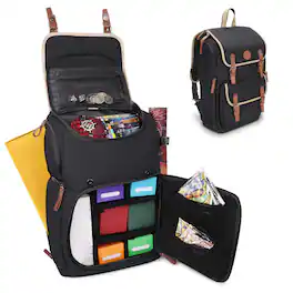 ENHANCE - Full-Size Trading Card Storage Box Backpack for Playing Card Case - Black