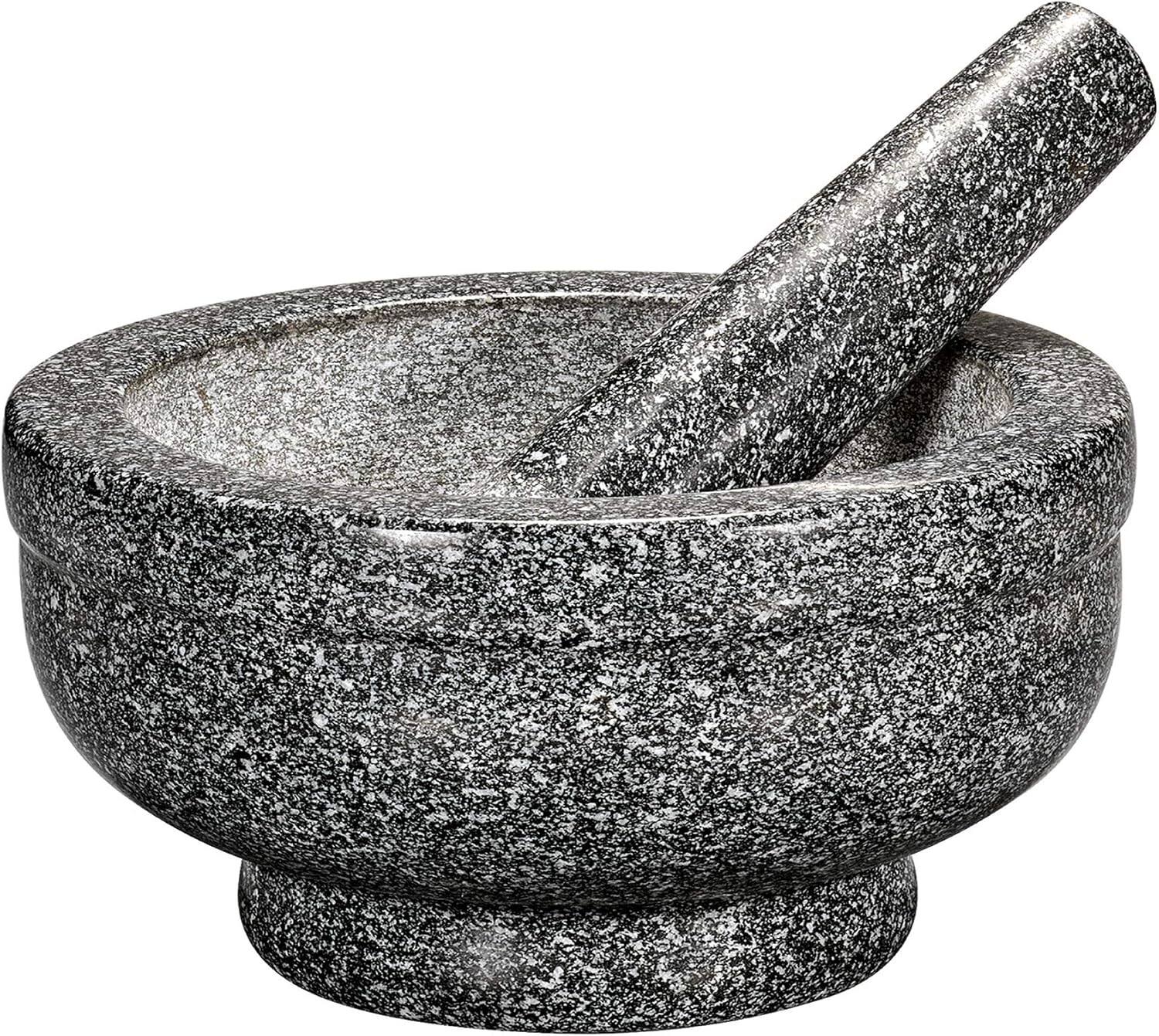 Front. Cilio - Giant Granite Mortar & Pestle, 5-Inch Height - Green.