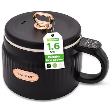 nutrichef 1.6 Quart Portable Rice Cooker 9 Beode $ 2 I Stes . Chalodo g E 0 RiceSoup I Conqee IL nutrichef