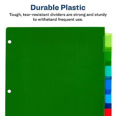Durable Plastic  
Tough, tear-resistant dividers are strong and sturdy to withstand frequent use.