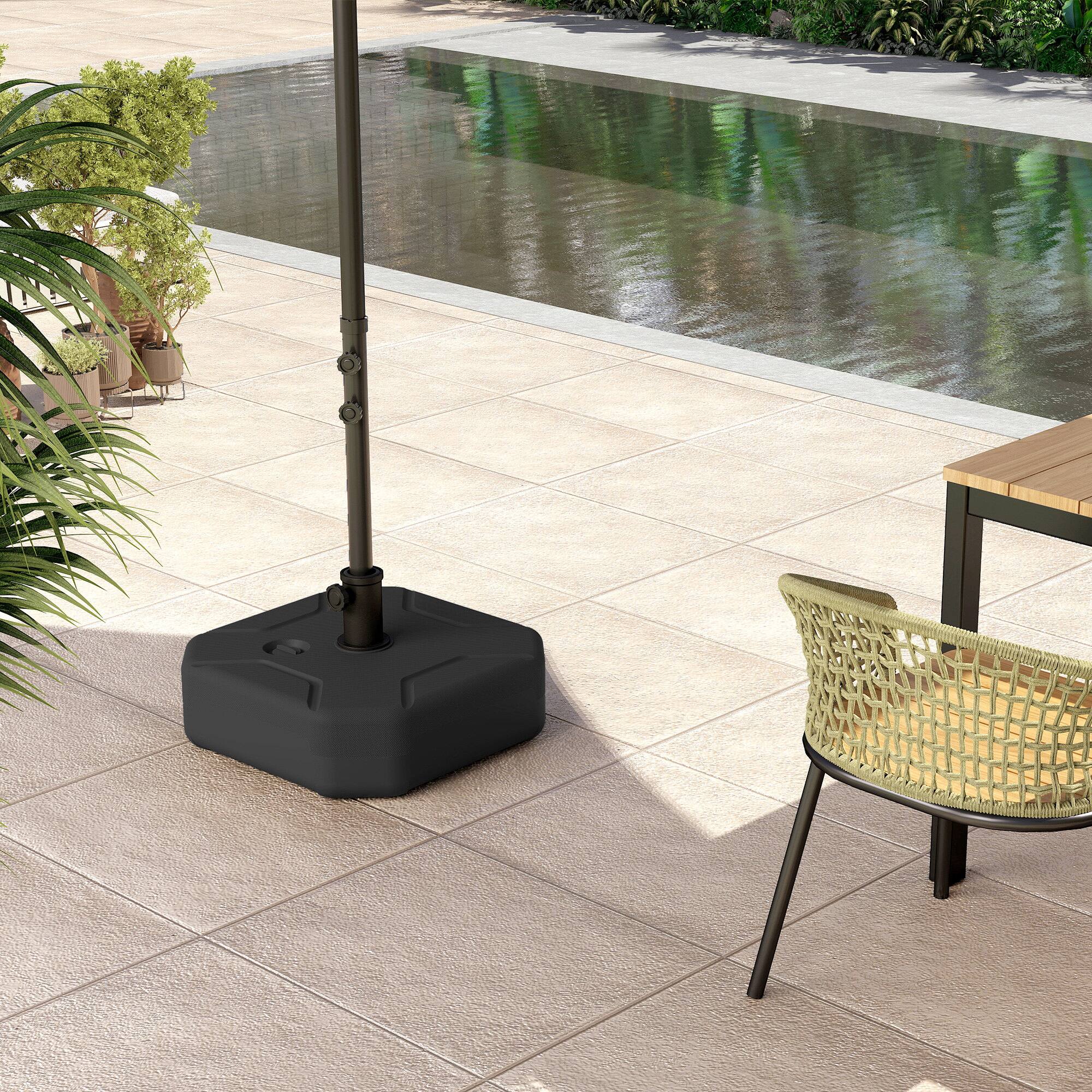 Alt View 8. Outsunny - Square Patio Umbrella Base Holder, Outdoor Umbrella Stand - Black.