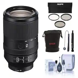 Bundle - FE 70-300mm f/4.5-5.6 G OSS Lens for Sony E, with 72mm Filter Kit, Lens Case, Lens Cleaner, Cleaning Kit,