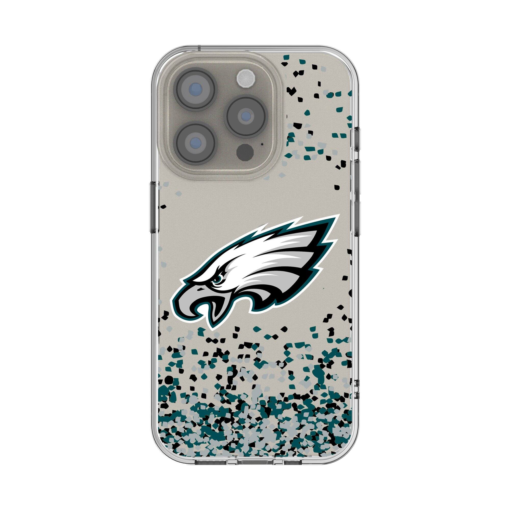 Front. Keyscaper - Philadelphia Eagles iPhone Clear Case with Confetti Design - 14 Pro Max - Multicolor.