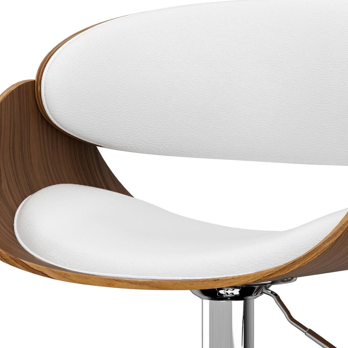 Alt View 6. Simpli Home - Amery Mid Century Modern 34 inch Adjustable Swivel Bar Stool in White Vegan Faux Leather - White.