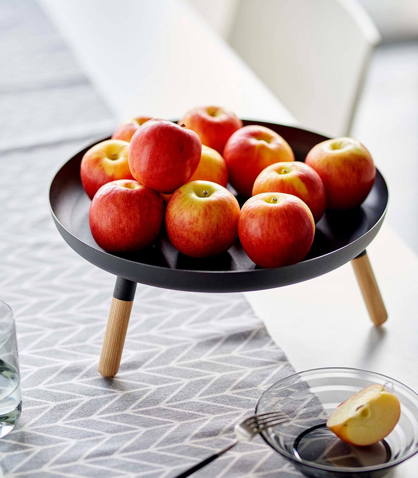 Alt View 10. Yamazaki Home - Countertop Pedestal Tray (5" H)  - Steel + Wood - White.