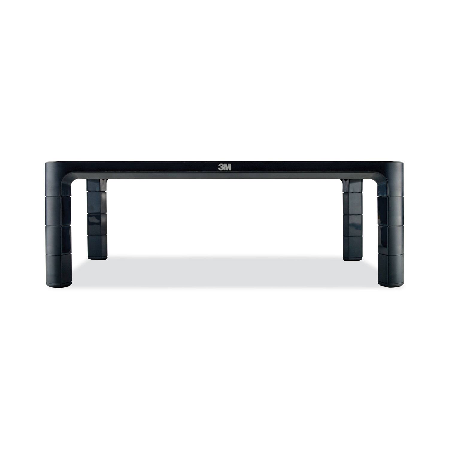 Alt View 2. 3M - 3M MS85B 16 in. x 12 in. x 1.75 in. to 5.5 in. 20-lb. Capacity Adjustable Monitor Stand/Silver - Black.