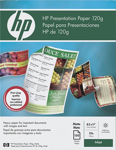  HP - 150-Pack 8.5&quot; x 11&quot; Matte Presentation Paper