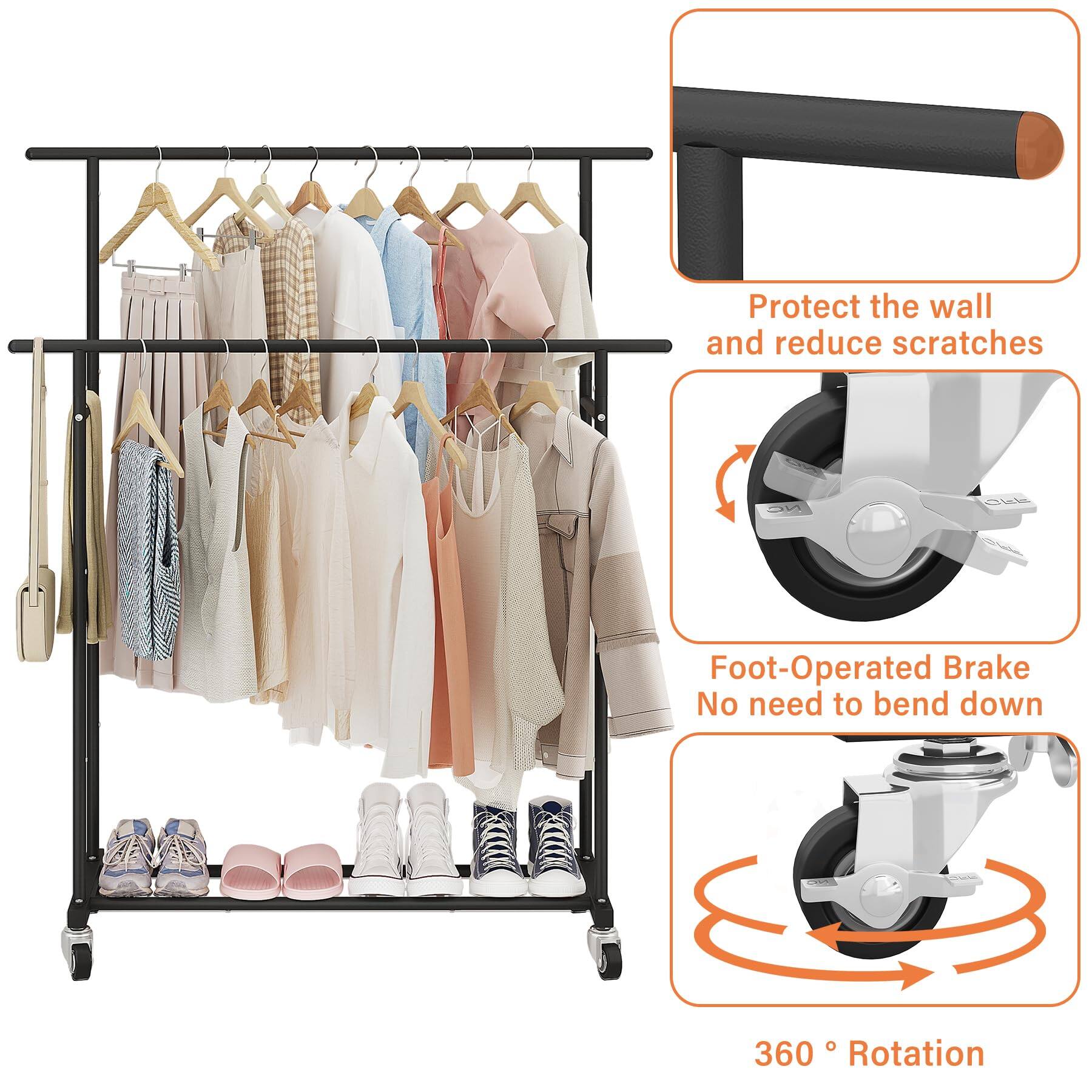 Protect the wall and reduce scratches

Foot-Operated Brake
No need to bend down

360° Rotation