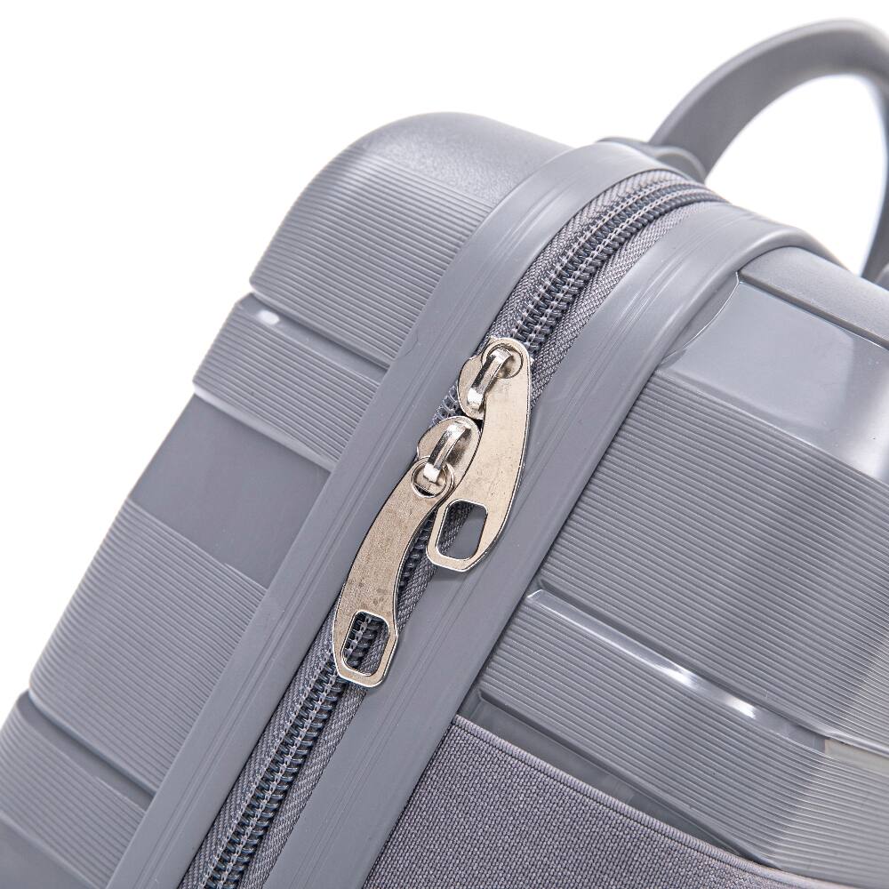 Alt View 8. Ropilly - Ropilly 4 Piece Luggage Set Hard Shell Suitcase Set with Cosmetic Case Light Gray - Light Gray.