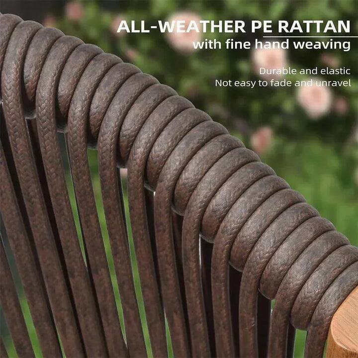 ALL-WEATHER PE RATTAN  
with fine hand weaving  

Durable and elastic  
Not easy to fade and unravel