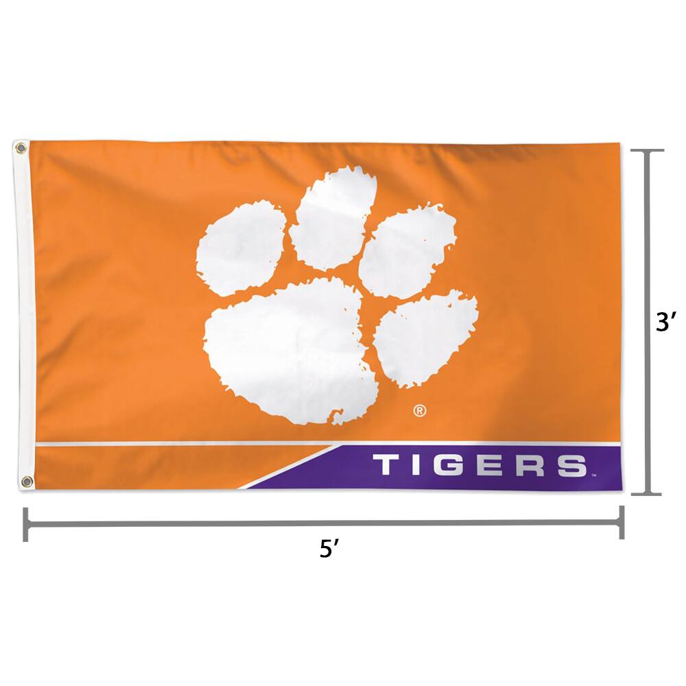 Alt View 1. WinCraft - Clemson Tigers Deluxe 3' x 5' One-Sided Flag - Multicolor.