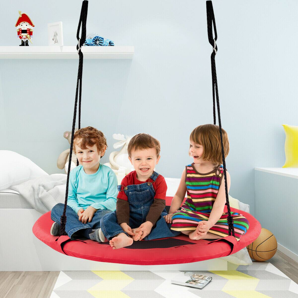 Alt View 4. Costway - Costway 40" Kids Hanging Chair Swing Tent Set Hammock Nest Pod Seat - Orange.